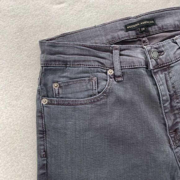 Modern American Lexington Slim Jeans Mens 29x32 Storm Wash Gray Denim Stretch - Picture 3 of 14